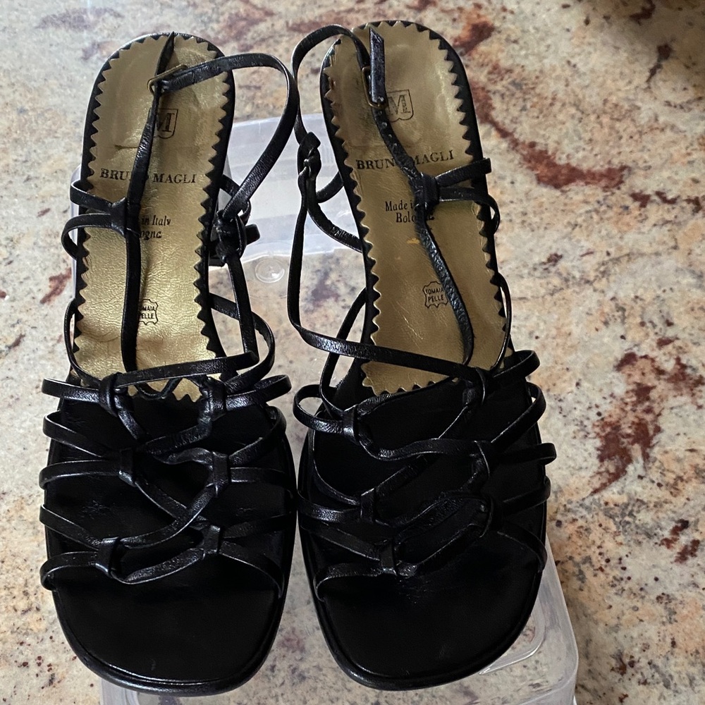 Bruno Magli Elegant Black Strappy Sandals